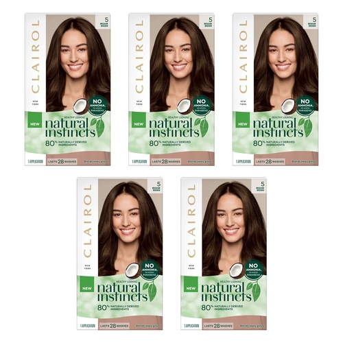 Clairol Natural Instincts 5 Medium Brown Pack of 5
