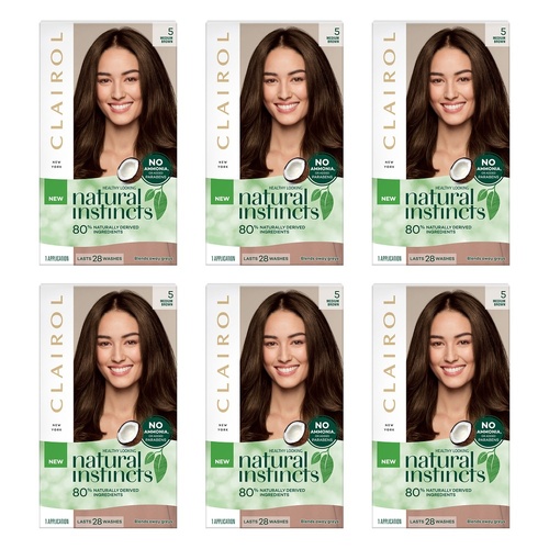 Clairol Natural Instincts 5 Medium Brown Pack of 6