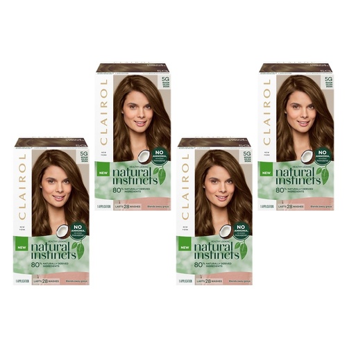 Clairol Natural Instincts 5G Medium Golden Brown Pack of 4