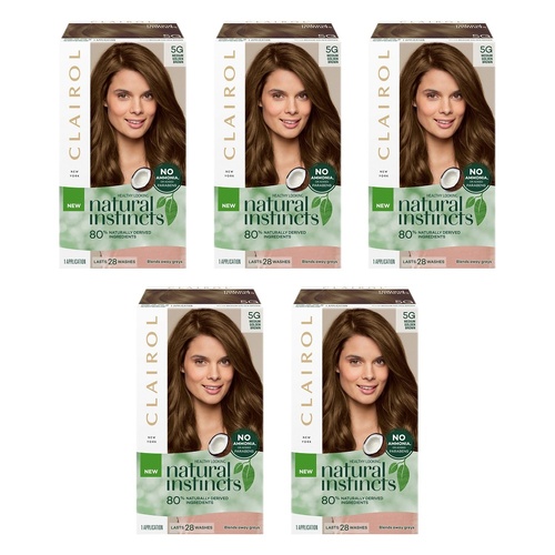 Clairol Natural Instincts 5G Medium Golden Brown Pack of 5