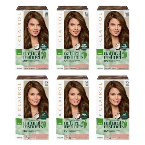 Clairol Natural Instincts 5G Medium Golden Brown Pack of 6