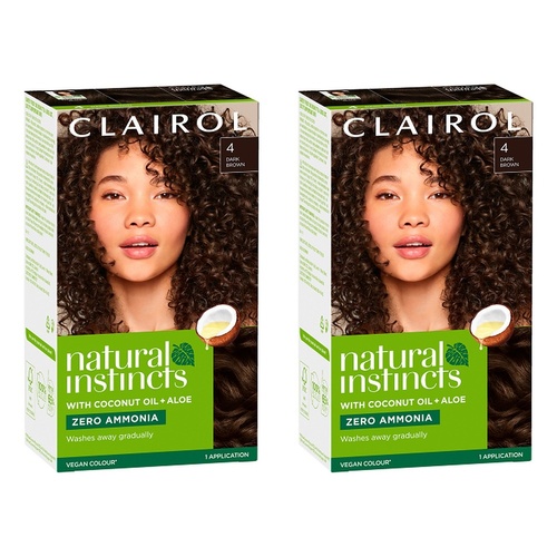 Clairol Natural Instincts 4 Dark Brown Pack of 2