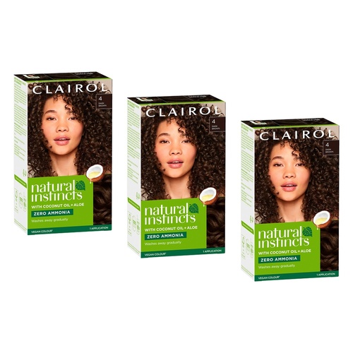 Clairol Natural Instincts 4 Dark Brown Pack of 3