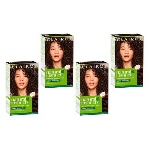 Clairol Natural Instincts 4 Dark Brown Pack of 4
