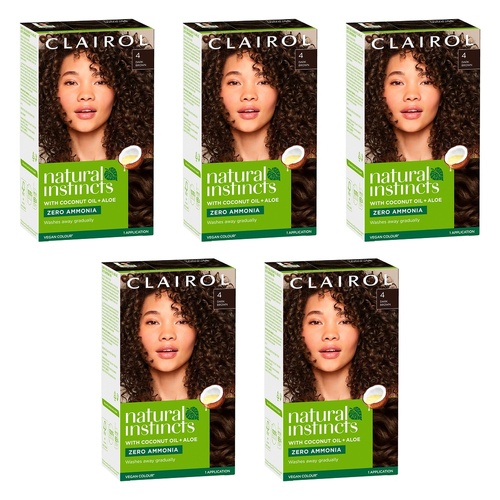 Clairol Natural Instincts 4 Dark Brown Pack of 5