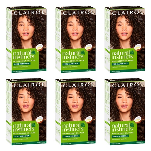 Clairol Natural Instincts 4 Dark Brown Pack of 6