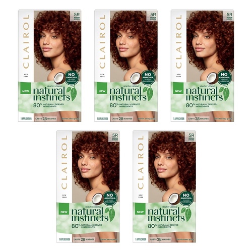 Clairol Natural Instincts 5R Medium Auburn Pack of 5