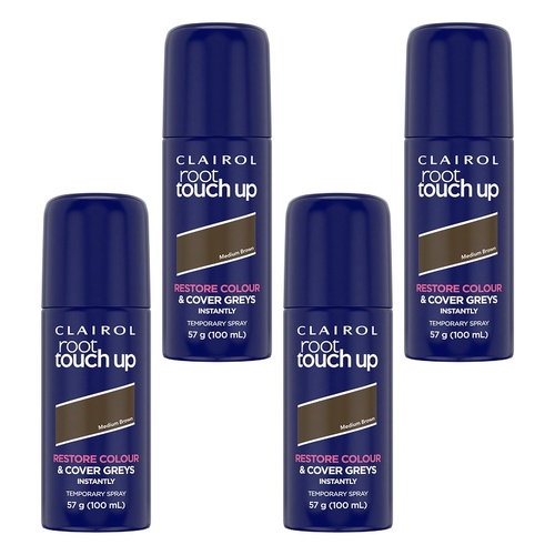 Clairol Root Touch-Up Root Concealing Spray Medium Brown 57g Pack of 4