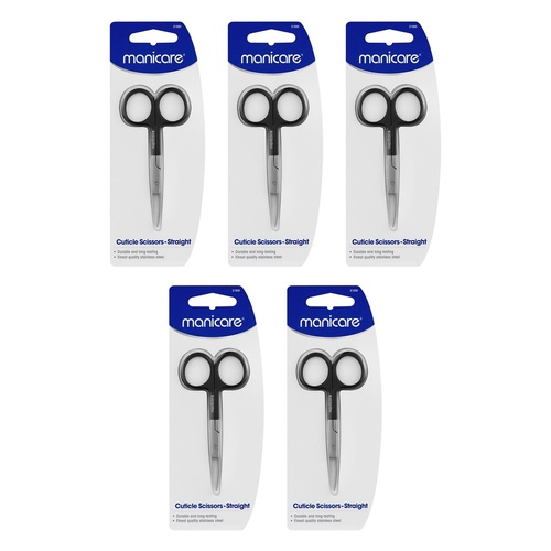 Manicare Cuticle Scissors, Straight x 3 Bundle of 5