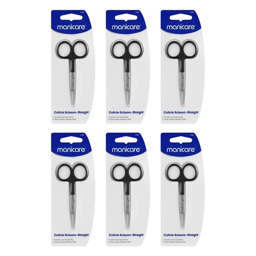 Manicare Cuticle Scissors, Straight x 3 Bundle of 6