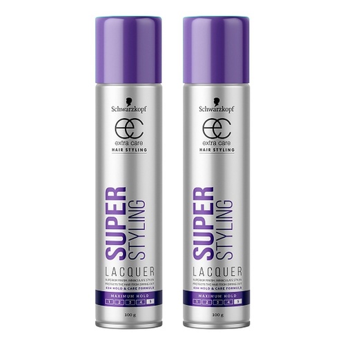 Schwarzkopf Extra Care Super Styling Lacquer Maximum Hold 100g Pack of 2