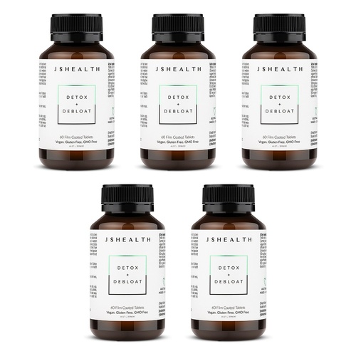 JSHealth Detox + Debloat 60 Tablets Pack of 5
