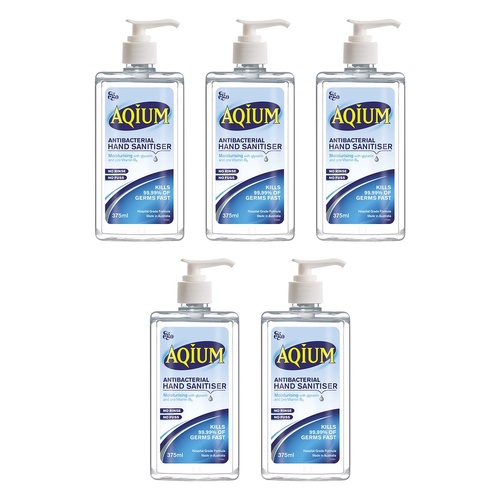 Ego Aqium Antibacterial Hand Sanitiser 375mL Pack of 5