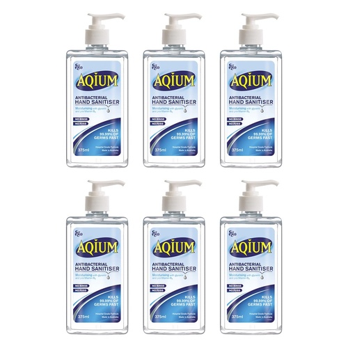 Ego Aqium Antibacterial Hand Sanitiser 375mL Pack of 6