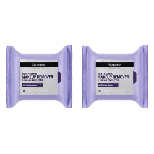Neutrogena® Night Calming Makeup Remover Cleansing Towelettes 25 Wipes Pack of 2