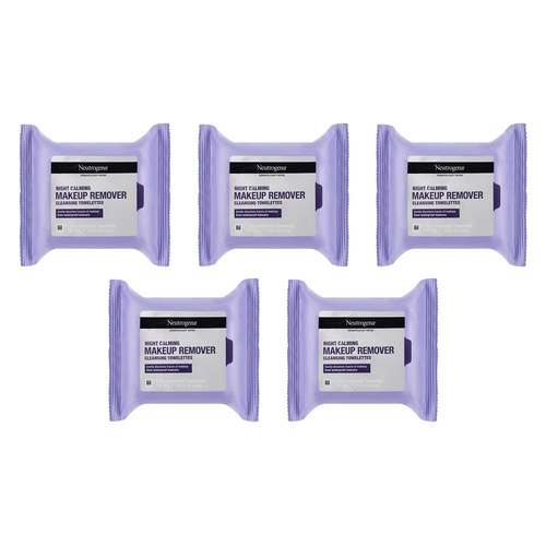 Neutrogena® Night Calming Makeup Remover Cleansing Towelettes 25 Wipes Pack of 5