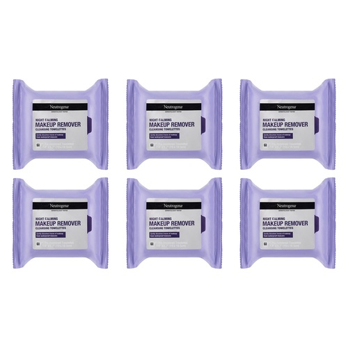 Neutrogena® Night Calming Makeup Remover Cleansing Towelettes 25 Wipes Pack of 6