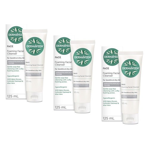 DermaVeen Foaming Facial Cleanser 125mL Pack of 3