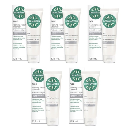 DermaVeen Foaming Facial Cleanser 125mL Pack of 5