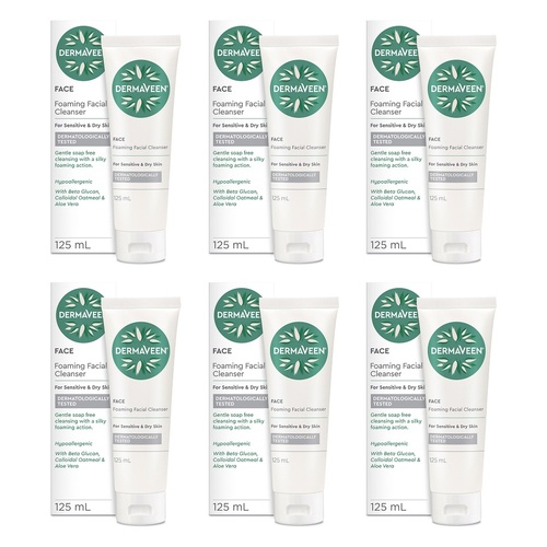 DermaVeen Foaming Facial Cleanser 125mL Pack of 6