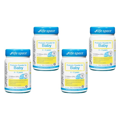 Life-Space Probiotic Powder for Baby 0-3 Years 60g Pack of 4