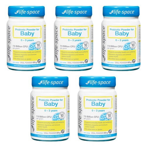 Life-Space Probiotic Powder for Baby 0-3 Years 60g Pack of 5