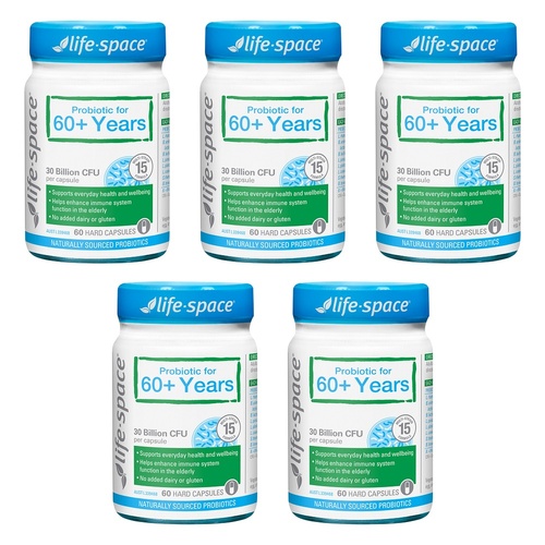 Life-Space Probiotic for 60+ Years 60 Capsules Pack of 5