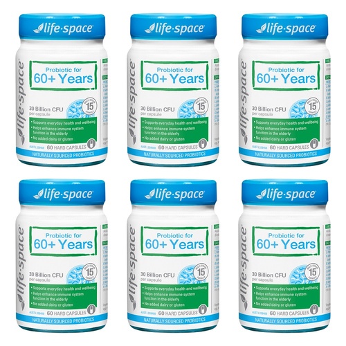 Life-Space Probiotic for 60+ Years 60 Capsules Pack of 6