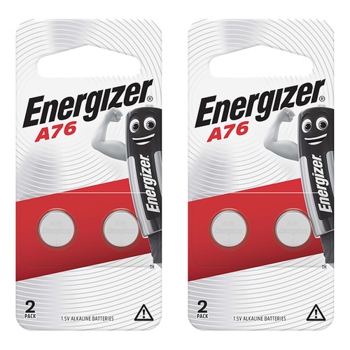 Energizer A76 Alkaline Button Batteries 2 Pack Bundle of 2