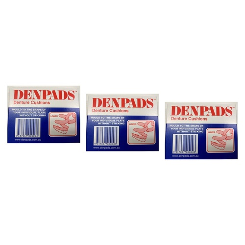 Denpads Lower Denture Cushions 5 Pack Bundle of 3
