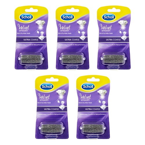 Scholl Velvet Smooth Wet & Dry Roller Head Ultra Coarse Pack of 5