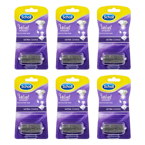 Scholl Velvet Smooth Wet & Dry Roller Head Ultra Coarse Pack of 6