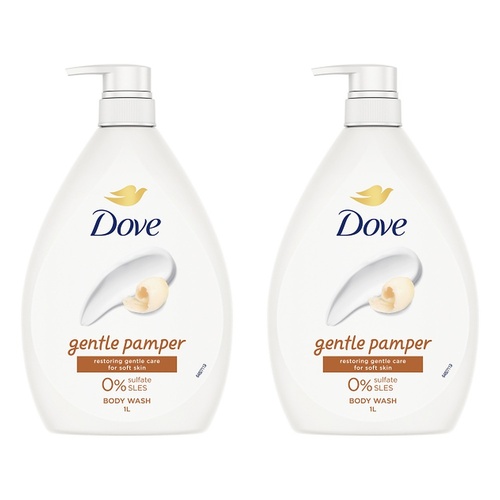 Dove Gentle Pamper Body Wash 1L Pack of 2