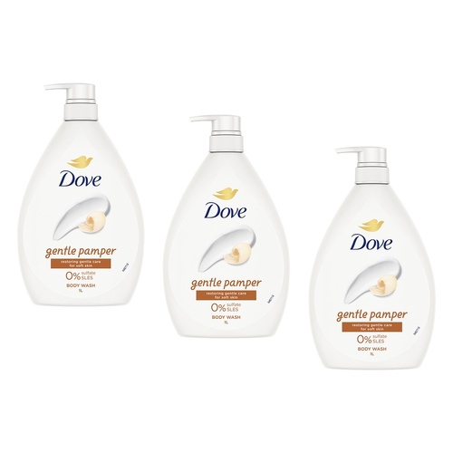 Dove Gentle Pamper Body Wash 1L Pack of 3