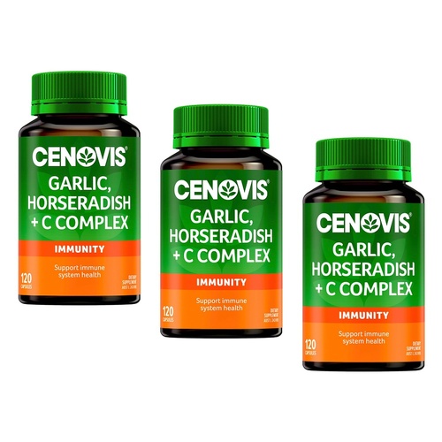 Cenovis Garlic, Horseradish & C Complex Immunity 120 Capsules Pack of 3