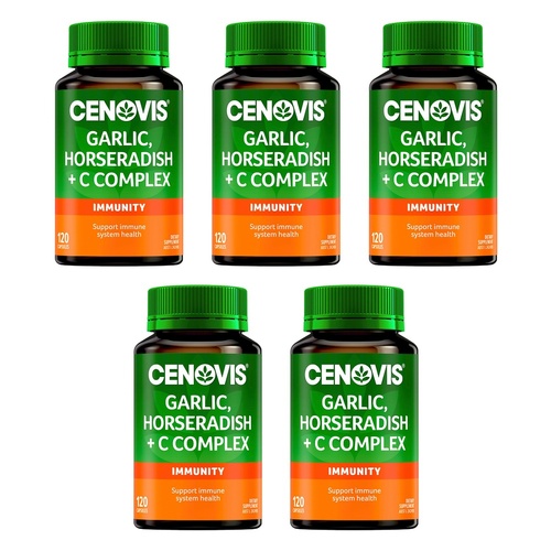 Cenovis Garlic, Horseradish & C Complex Immunity 120 Capsules Pack of 5