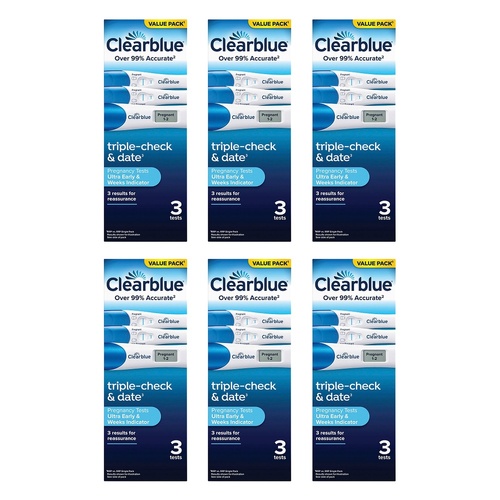 Clearblue Ultra Early & Weeks Indicator 3 Pack Bundle of 6