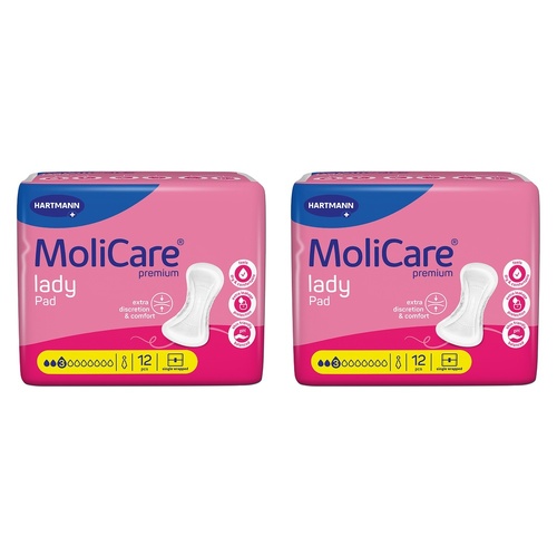 MoliCare Premium Lady Pad 3 Drops 12 Pack x 12 Bundle of 2