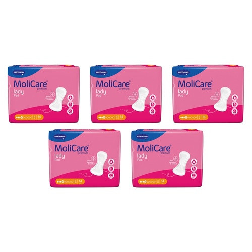 MoliCare Premium Lady Pad 4 Drops 14 Pack x 12 Bundle of 5