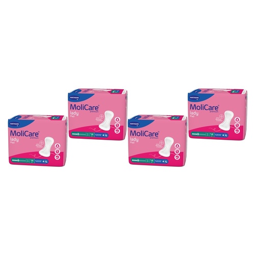 MoliCare Premium Lady Pad 5 Drops Night Time 14 Pack x 12 Bundle of 4