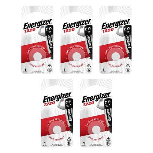 Energizer ECR1220 Lithium Coin Battery Pack of 5