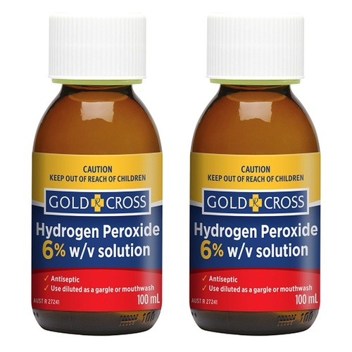 Goldx Hydrogen Peroxide 6% 100mL Pack of 2