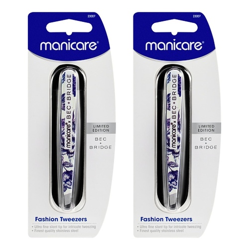 Manicare Fashion Tweezers Slant Tip Pack of 2