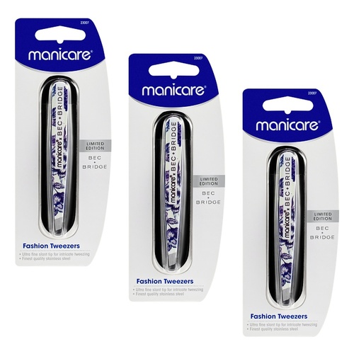 Manicare Fashion Tweezers Slant Tip Pack of 3