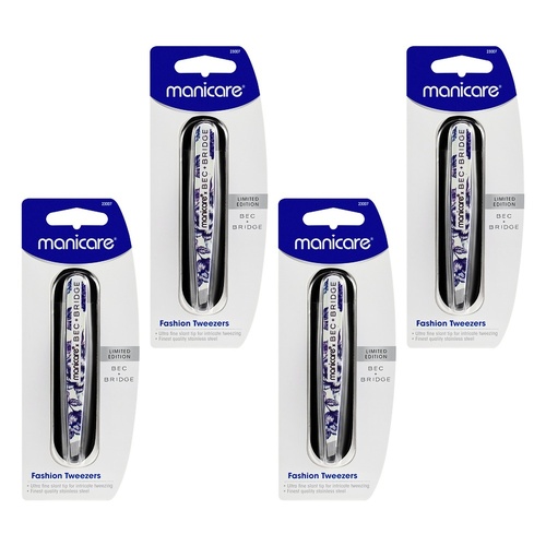 Manicare Fashion Tweezers Slant Tip Pack of 4