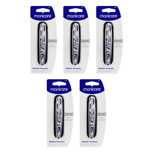 Manicare Fashion Tweezers Slant Tip Pack of 5