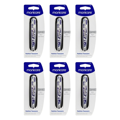 Manicare Fashion Tweezers Slant Tip Pack of 6