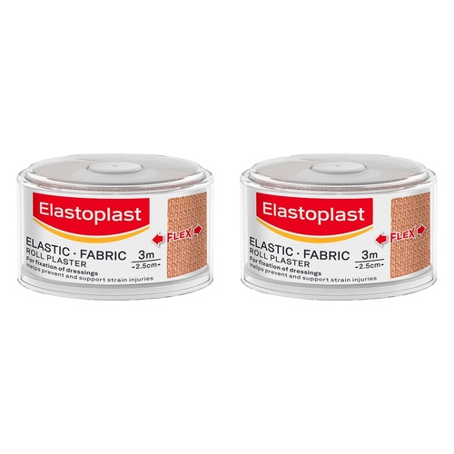 Elastoplast Elastic Fabric Roll Plaster 2.5cm x 3m Pack of 2