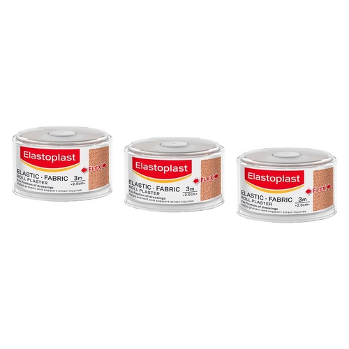Elastoplast Elastic Fabric Roll Plaster 2.5cm x 3m Pack of 3