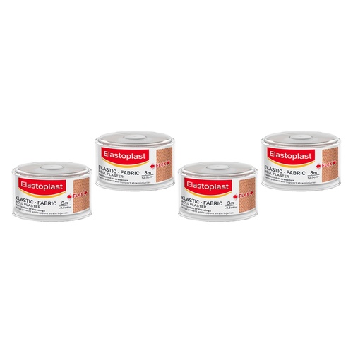 Elastoplast Elastic Fabric Roll Plaster 2.5cm x 3m Pack of 4